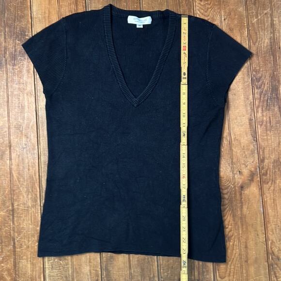 Women’s Emanuel Ungaro cap sleep deep v neck ribbed sweater size medium - Picture 3 of 8